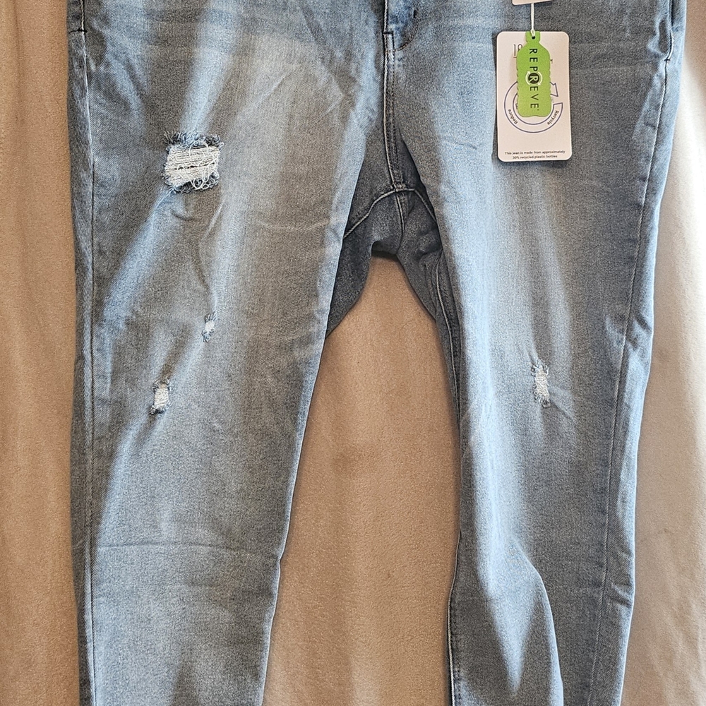 1822 Denim Faded Blue Ripped Skinny Jeans